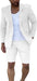 Mens Suits With Shorts - Double breasted Style With Gold Button