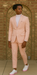 Mens Two Button Peak Lapel Ticket Pocket Suit Pink