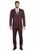 Mens Two Button Notch Lapel Burgundy Suit