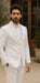 Mens Vested Summer Seersucker Suit in White Pinstripe