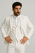 Mens Vested Summer Seersucker Suit in White Pinstripe