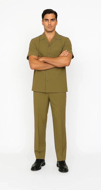 Mens 1970s Fashion Suit - 70's Mens Outfit in Color Safari Blazer + Pants - Image 4