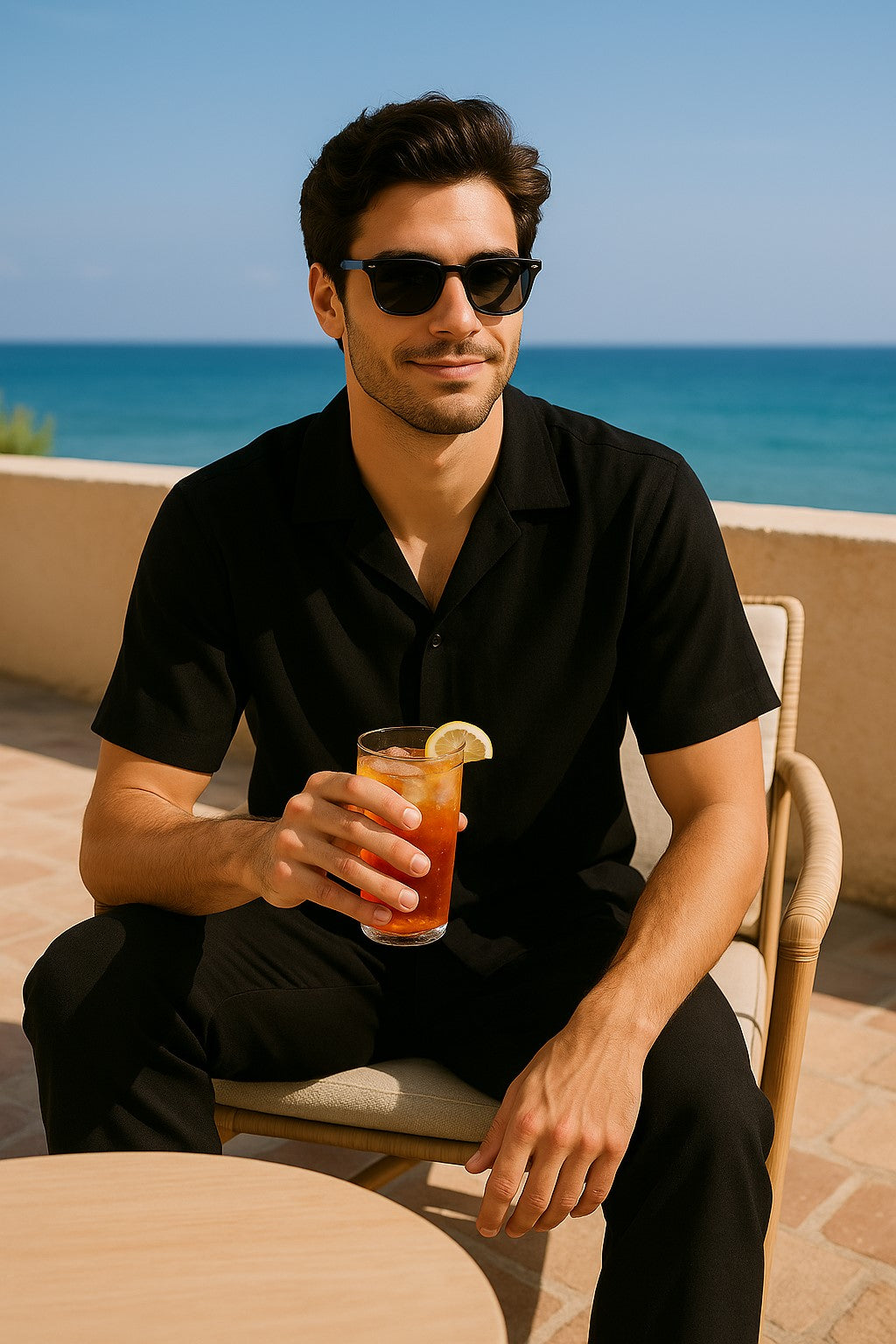 Mens Walking Suits Plus Matching Pants Casual Two Piece Sets Summer Short Sleeve Shirt & Pants Casual Two Piece Mens Walking Outfit For Sale Pant Sets Casual Suit Set Men'S Suit 100% Mens Linen Suit - Fabric - Black