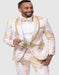 White & Gold Paisley Tuxedo for Men by EJ Samuel
