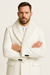 Mens White Wool Overcoat with Plush Faux Fur Shawl Collar – Alberto Nardoni Formal Winter Coat