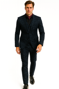 Mens Slim 3 Pieces Black Suit
