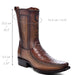 Cuadra Honey Ostrich Zipper Boot in Brown