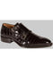Mezlan Brand Mezlan Men's Dress Shoes Sale Men's double monk strap shoes Men's All Over Black Crocodile Shoes-Men's Buckle Dress Shoes