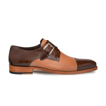 Mens Mezlan Phoenix Monk Strap Deerskin Cap Toe Dress Shoe in Black - LAST CALL 14 - Image 5