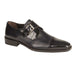 Mezlan Mens Mezlan Phoenix Monk Strap Deerskin Cap Toe Dress Shoe in Black - LAST CALL 14