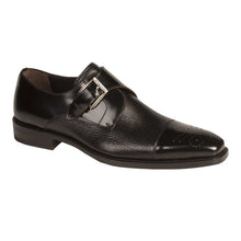 Mezlan Mens Mezlan Phoenix Monk Strap Deerskin Cap Toe Dress Shoe in Black - LAST CALL 14