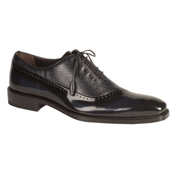 Mens Mezlan Postdam Calfskin Oxford Dress Shoe in Black - Image 4