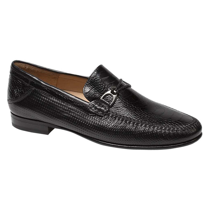 Mens Mezlan Vesta Ostrich Paw Dress Shoe Loafer in Black - LAST CALL 11