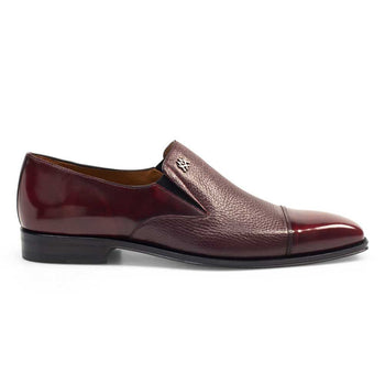 Mens Mezlan Milani Calf & Deerskin Cap Toe Slip on Loafer Dress Shoe in Black - Image 5