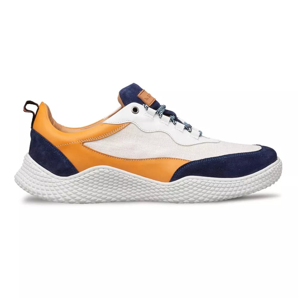 Mens Exotic Sneakers - Alligator Sneakers By Brand in Color Blue/White - Image 2