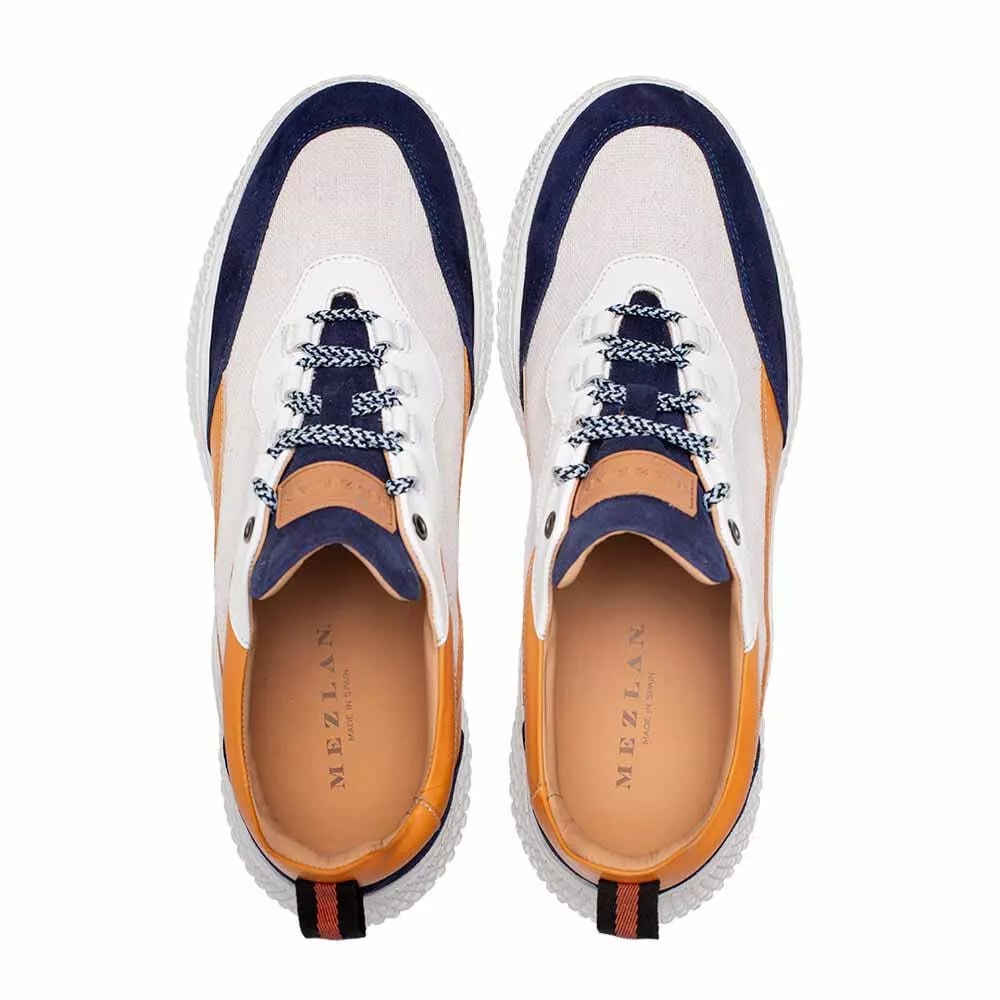 Mens Exotic Sneakers - Alligator Sneakers By Brand in Color Blue/White - Image 5