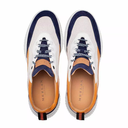 Mens Exotic Sneakers - Alligator Sneakers By Brand in Color Blue/White - Image 5