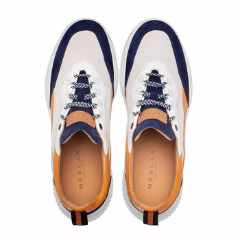 Mens Exotic Sneakers - Alligator Sneakers By Brand in Color Blue/White - Image 5