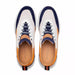 Mens Exotic Sneakers - Alligator Sneakers By Brand in Color Blue/White