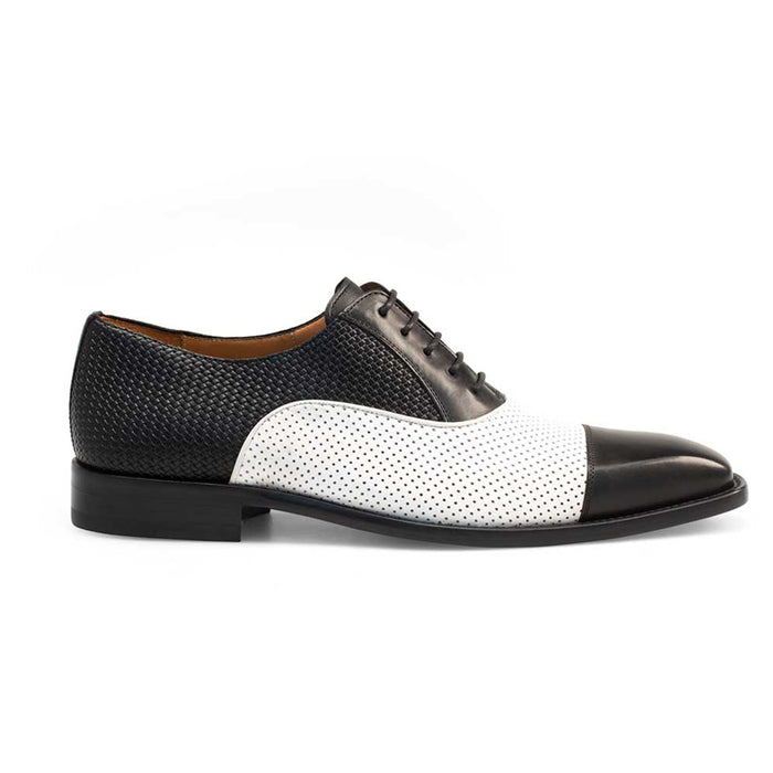 Mens Mezlan Two Tone Business Casual Dress Shoe in Camel & White