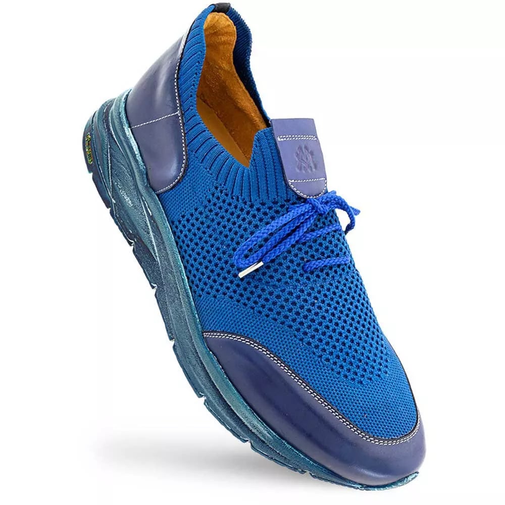 Mens Exotic Sneakers - Alligator Sneakers By Brand in Color Blue