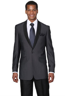 Men's Midnight Blue Shawl Collar Slim Fit Cheap Priced Fashion  For Men