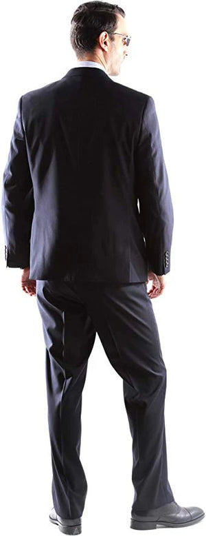 Men's Super 150's Poly/Viscose Wool Feel 2-Button Midnight Blue Suit by Caravelli - Image 2