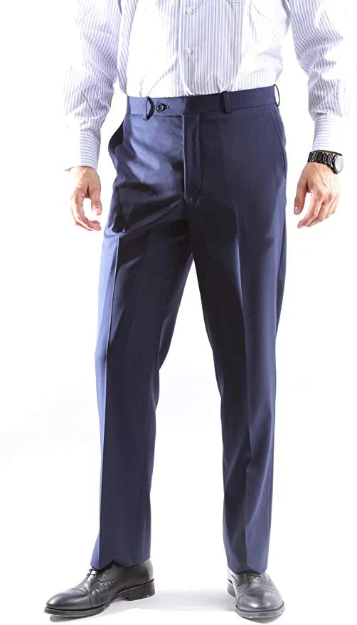 Men's Super 150's Poly/Viscose Wool Feel 2-Button Midnight Blue Suit by Caravelli - Image 3