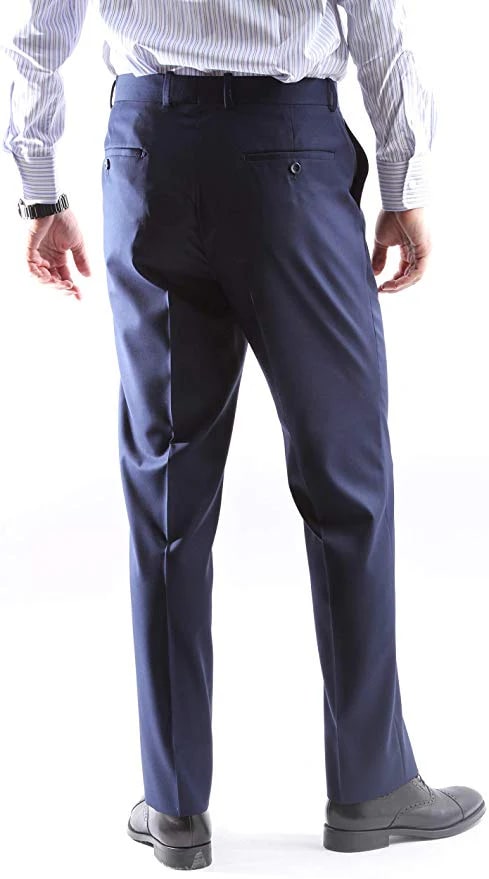 Men's Super 150's Poly/Viscose Wool Feel 2-Button Midnight Blue Suit by Caravelli - Image 4