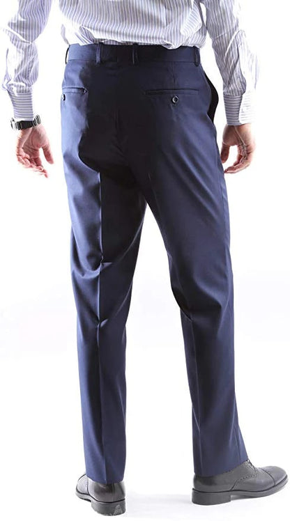 Men's Super 150's Poly/Viscose Wool Feel 2-Button Midnight Blue Suit by Caravelli - Image 4