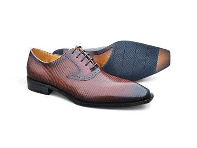 Milano Lizard Embossed Oxford Dress Shoes