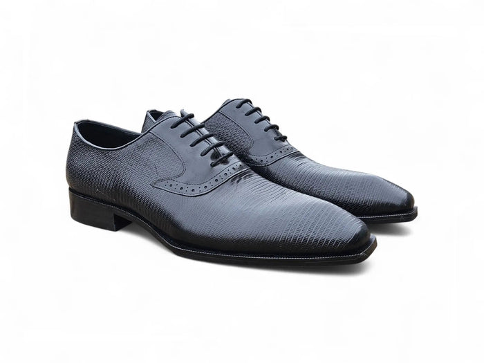 Carrucci Milano Lizard Embossed Oxford Dress Shoes