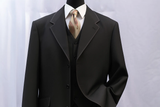 Milano Moda Men's Black High Fashion Vested Cheap Priced Business Milano Suit Clearance Sales