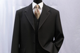 Milano Moda Men's Black High Fashion Vested Cheap Priced Business Milano Suit Clearance Sale