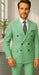 Wool Suit - Italian Made Business Suit by Statement Men's 2 Piece 100% Wool Double Breasted Suit - Pinstripe Pattern