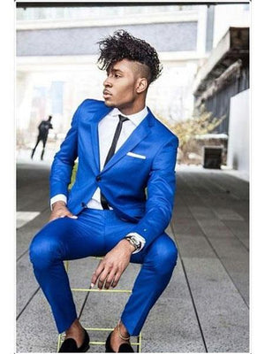 Mix and Match Suits Men's Saphire~Royal ~ Indigo ~ Bright Blue ~ Cobalt New Blue 2 Button Dress Suits for Men Separate Any Size Jacket & Pants