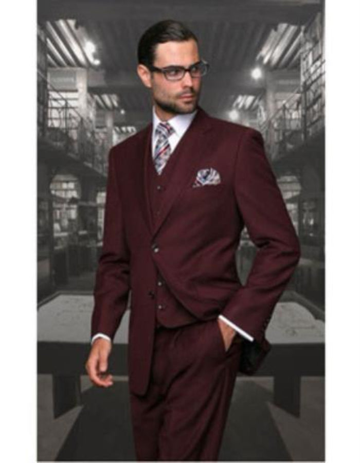 Mix and Match Suits Men's Suit Separates Wool Fabric Burgundy Suit