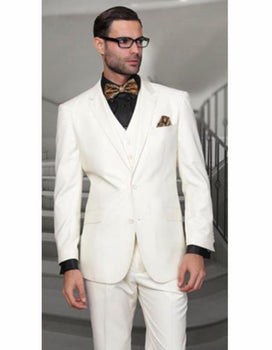 Mix and Match Suits Notch Lapel Two Buttons Side Vented Vested No Pleated Pants 100% Wool Discounted Sale Fit 3 Piece Suit Off White Men's Suit Separate Any Size Jacket & Pants