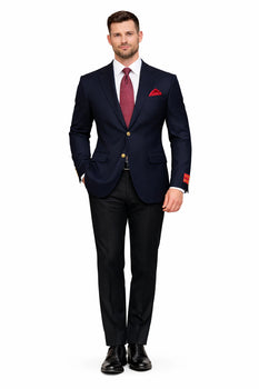 Mix and Match Suits Men's Quality 2 Buttons Portly   Blazer / Sport coat Black Executive Fit Suit - Mens Portly Suit