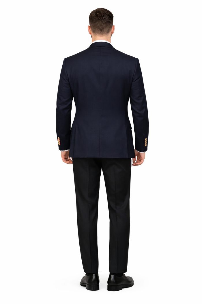 Mix and Match Suits Men's Quality 2 Buttons Portly   Blazer / Sport coat Black Executive Fit Suit - Mens Portly Suit