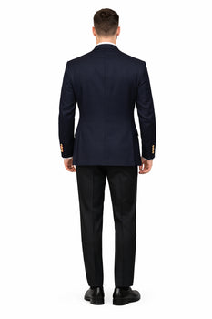 Mix and Match Suits Men's Quality 2 Buttons Portly   Blazer / Sport coat Black Executive Fit Suit - Mens Portly Suit