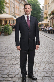 Mix and Match Suits Men's Quality 2 Buttons Portly   Blazer / Sport coat Black Executive Fit Suit - Mens Portly Suit