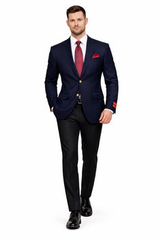 Mix and Match Suits Men's Quality 2 Buttons Portly   Blazer / Sport coat Black Executive Fit Suit - Mens Portly Suit