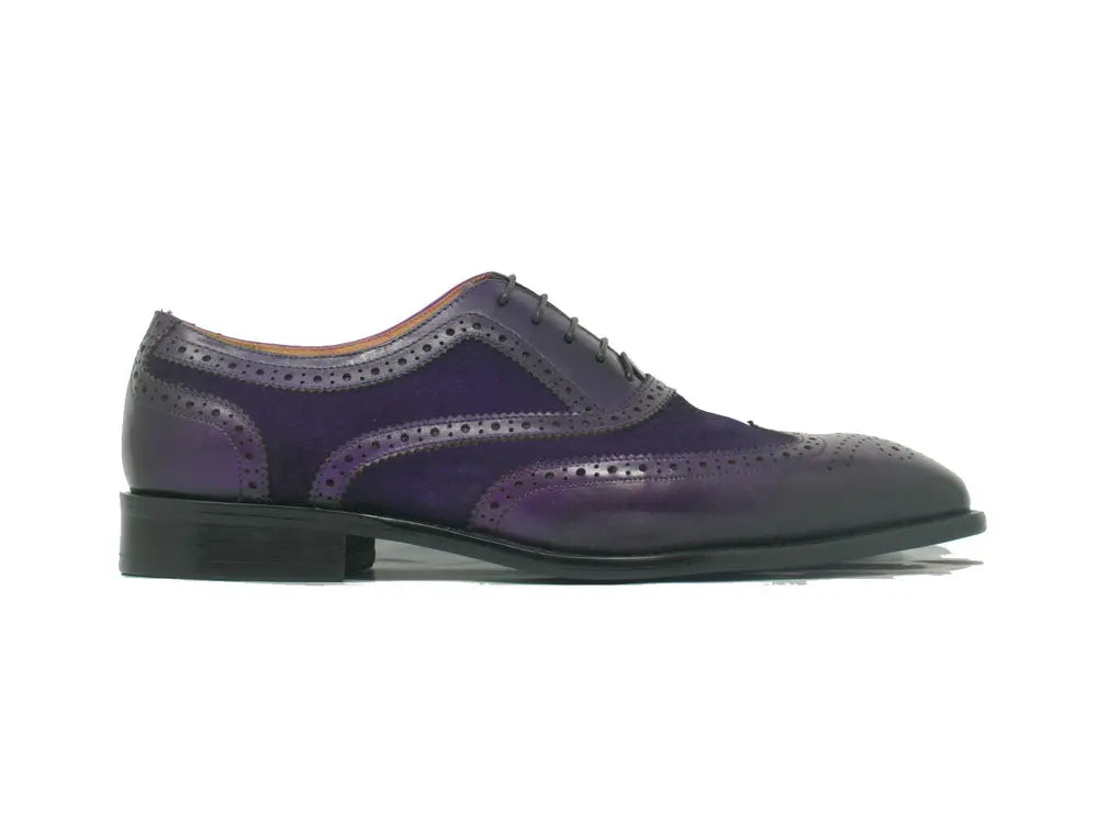 Carrucci Mixed Media Burnished Wingtip Oxford