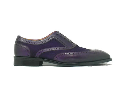 Carrucci Mixed Media Burnished Wingtip Oxford