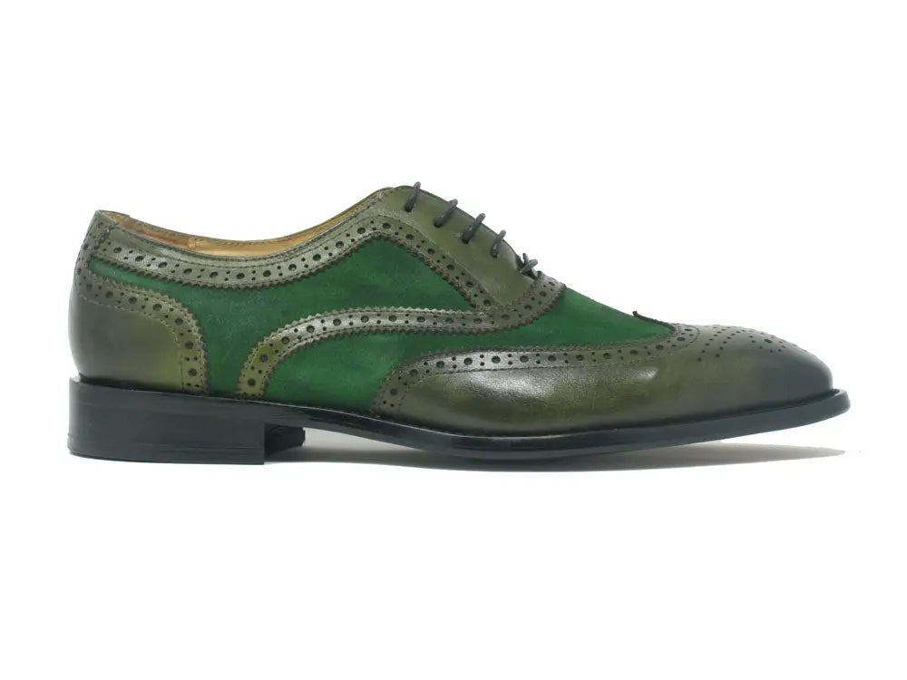 Carrucci Mixed Media Burnished Wingtip Oxford