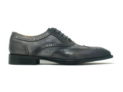 Carrucci Mixed Media Burnished Wingtip Oxford