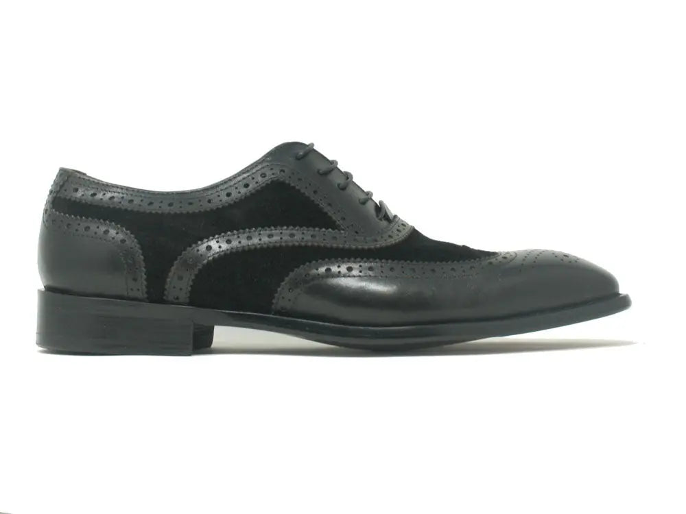 Carrucci Mixed Media Burnished Wingtip Oxford