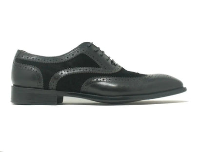 Carrucci Mixed Media Burnished Wingtip Oxford