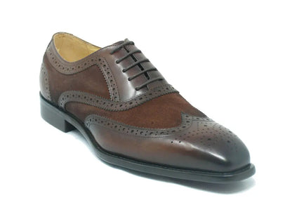 Carrucci Mixed Media Burnished Wingtip Oxford